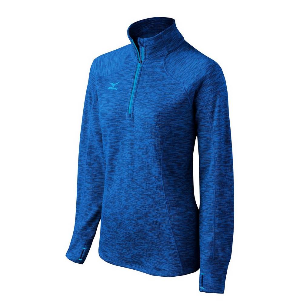 Blusa Mizuno Flex 1/2 Zip - Mulher - Vermelhas Azul Marinho - ICMXV8943